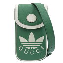 【中古】 グッチ GUCCI ショルダーバッグ ミニショルダー アディダスコラボ レザー グリーン 721794 美品 新入荷 GU0529