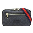 【中古】 グッチ GUCCI ソフトGGスプリーム ボディバッグ ベルトバッグ ウエストバッグ ブラック 474293 新入荷 GU0549