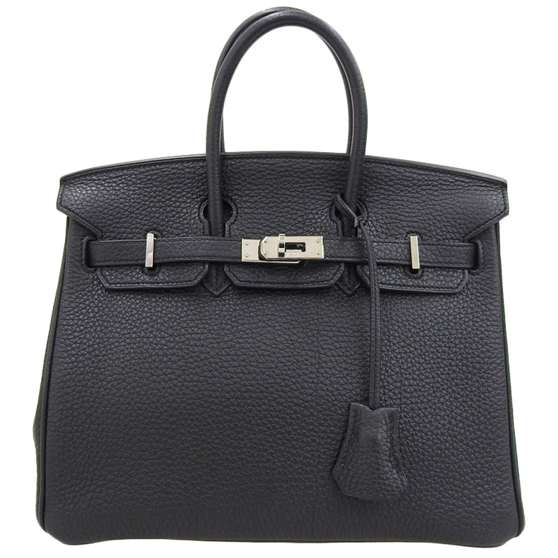 【中古】 エルメス HERMES バーキン25 ハンドバッグ トゴ ブラック SV金具 □M刻印 2009年 新入荷 HE0857