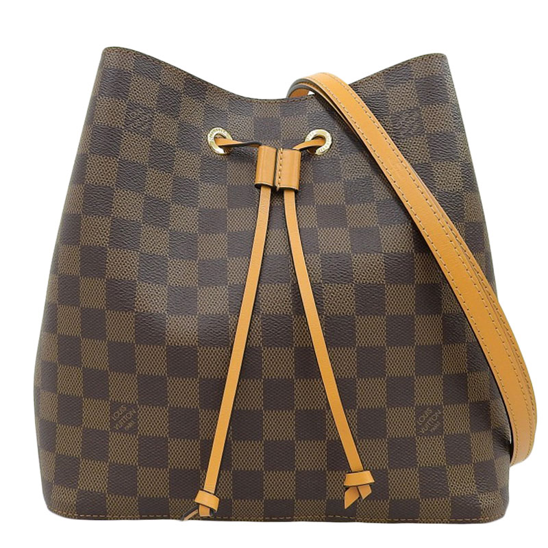 【中古】 ルイヴィトン LOUIS VUITTON ダミエ ネオノエ ショルダーバッグ 巾着バッグ エベヌ サフラン N40213 新入荷 LV1485