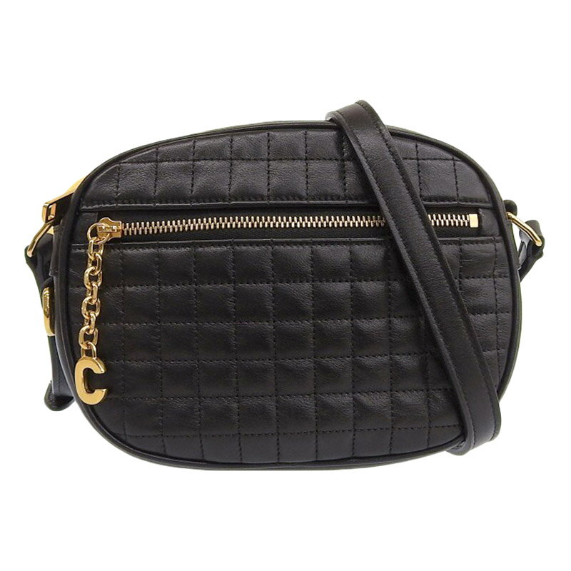 【中古】 セリーヌ CELINE ショルダーバッグ ポシェット レザー ブラック 新入荷 OB1828