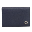 【中古】 ブルガリ BVLGARI カードケース 名刺入れ レザー ネイビー 新入荷 OBB0525