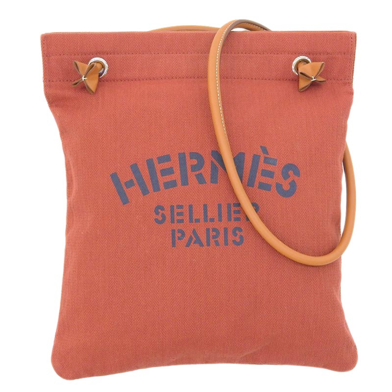 【中古】 エルメス HERMES サック・アリーヌMM ショルダーバッグ トワルシェブロン レッドブラウン A刻印 2017年 新入荷 HE0917