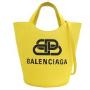 【中古】 バレンシアガ BALENCIAGA WAVE ミディアム 2WAYバッグ トートバッグ ショルダーバッグ キャンバス イエロー 599332 新入荷 OB1719