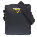 【中古】 プラダ PRADA ショルダーバッグ 斜め掛けショルダー Reナイロン サフィアーノレザー ブラック 2VH112 新入荷 OB1940