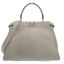 【中古】 フェンディ FENDI ピーカブー セレリア 2WAYバッグ ハンドバッグ ショルダーバッグ レザー グレージュ 8BN290 新入荷 OB1953