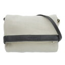【中古】 ボッテガヴェネタ BOTTEGA VENETA ショルダーバッグ キャンバス/レザー アイボリー/ブラック 579547 新入荷 OB2086