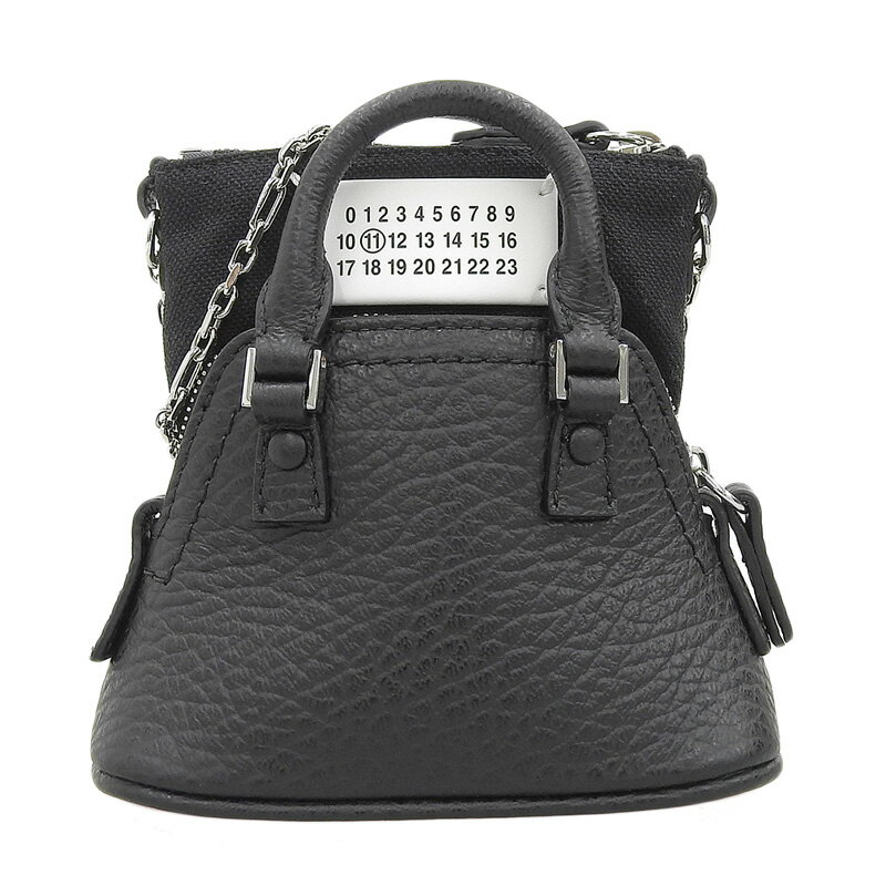 Rakuten - 【中古】 メゾンマルジェラ Maison Margiela 5AC ベビーショルダー 2WAY チェーンショルダー ミニバッグ レザー 黒 SB3WG0025 新入荷 OB2107