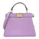 【中古】 フェンディ FENDI ピーカブー プチ アイシーユー 2WAYバッグ ハンドバッグ ショルダーバッグ レザー パープル 8BN335 美品 新入荷 ...