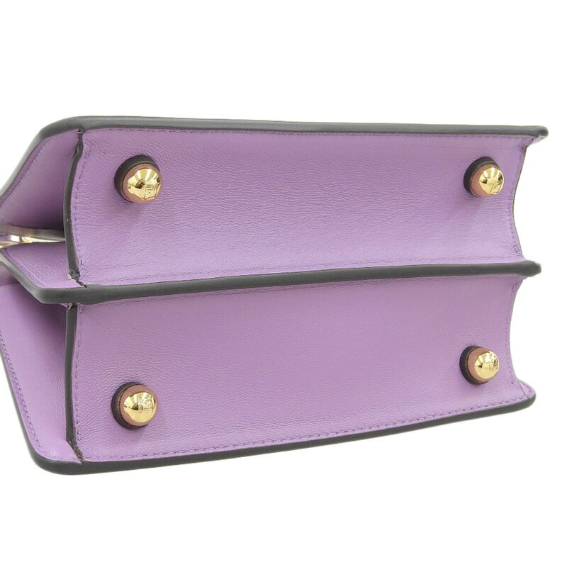 【中古】 フェンディ FENDI ピーカブー プチ アイシーユー 2WAYバッグ ハンドバッグ ショルダーバッグ レザー パープル 8BN335 美品 新入荷 OB2124