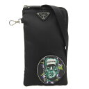 【中古】 プラダ PRADA ショルダーバッグ ネックポーチ スマホケース ナイロン/レザー ブラック 2ZT058 新入荷 OB2167