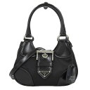【中古】 プラダ PRADA ムーン 2WAYバッグ ハンドバッグ ショルダーバッグ Re-Nylon/レザー ブラック 1BA381 新入荷 OB2172