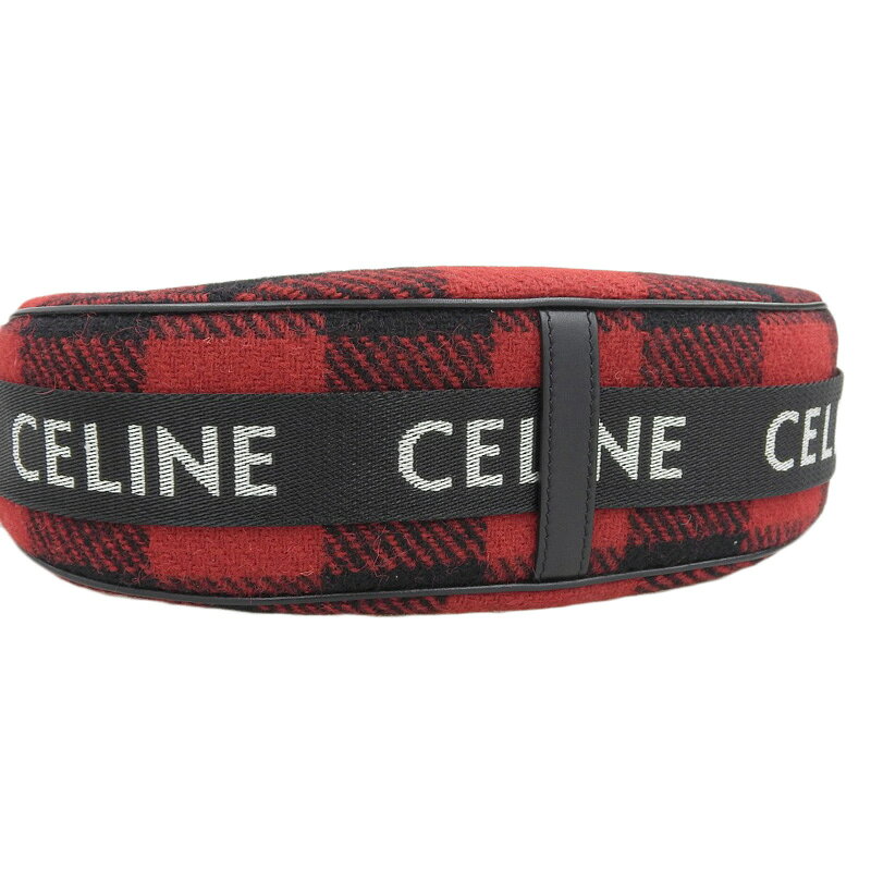 【中古】 セリーヌ CELINE ミディアム アヴァ バッファローチェック ファブリック/レザー レッド/ブラック 196962DO2.27NO 新入荷 OB2195