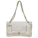 【中古】 シャネル CHANEL ココマーク ショルダーバッグ チェーンショルダー ビニール/レザー クリア/ゴールド 新入荷 CH0988