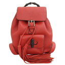 【中古】 グッチ GUCCI バンブー バックパック リュックサック レザー レッド 387149 美品 新入荷 GU0620