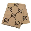 【中古】 グッチ GUCCI GGジャガード マフラー ウール/シルク ブラウン/ベージュ 495592 新入荷 GU0621