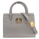 【中古】 ディオール CHRISTIAN DIOR モンテーニュ30 2WAY ハンドバッグ ショルダーバッグ レザー グレー 新入荷 OB2231