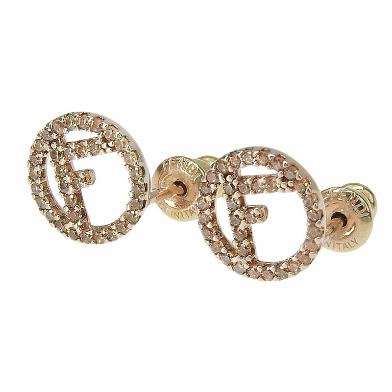 Rakuten - 【中古】 フェンディ FENDI エフイズ フェンディ ピアス GP ラインストーン ピンクゴールド色 新入荷 OBJ0289