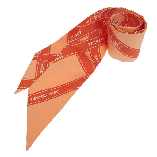 【中古】 エルメス HERMES ツイリー ボルデュックリボン スカーフ シルク オレンジ 新入荷 HE1033 【中古】 エルメス HERMES ツイリー ボルデュックリボン スカーフ シルク オレンジ 新入荷 HE1033