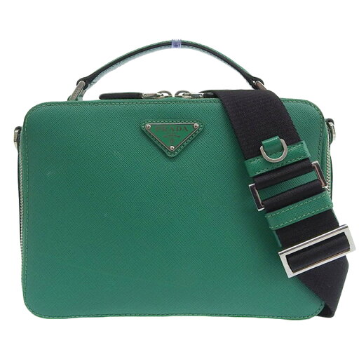 【中古】 プラダ PRADA ブリック 2WAYバッグ ハンドバッグ ショルダーバッグ サフィアーノ レザー グリーン/ブラック 2VH069 新入荷 OB2364 【中古】 プラダ PRADA ブリック 2WAYバッグ ハンドバッグ ショルダーバッグ サフィアーノ レザー グリーン/ブラック 2VH069 新入荷 OB2364