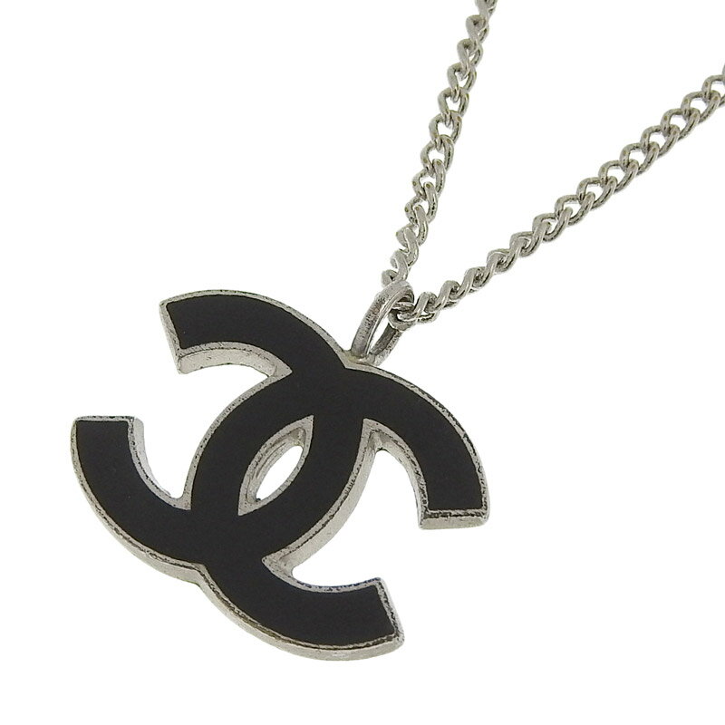 【中古】 シャネル CHANEL ネックレス ココマーク ブラック/シルバー色 06P 新入荷 CH1044のサムネイル