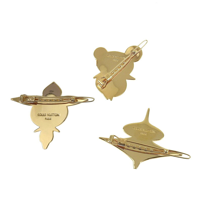 【中古】 ルイヴィトン LOUIS VUITTON ヘアピン ヘアクリップ フラワーハットマン ...