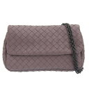 【中古】 ボッテガヴェネタ BOTTEGA VENETA イントレチャート ショルダーバッグ レザー パープル 新入荷 OB2396