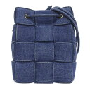 【中古】 ボッテガヴェネタ BOTTEGA VENETA カセット バケットバック ショルダーバッグ デニム ブルー 新入荷 OB2582