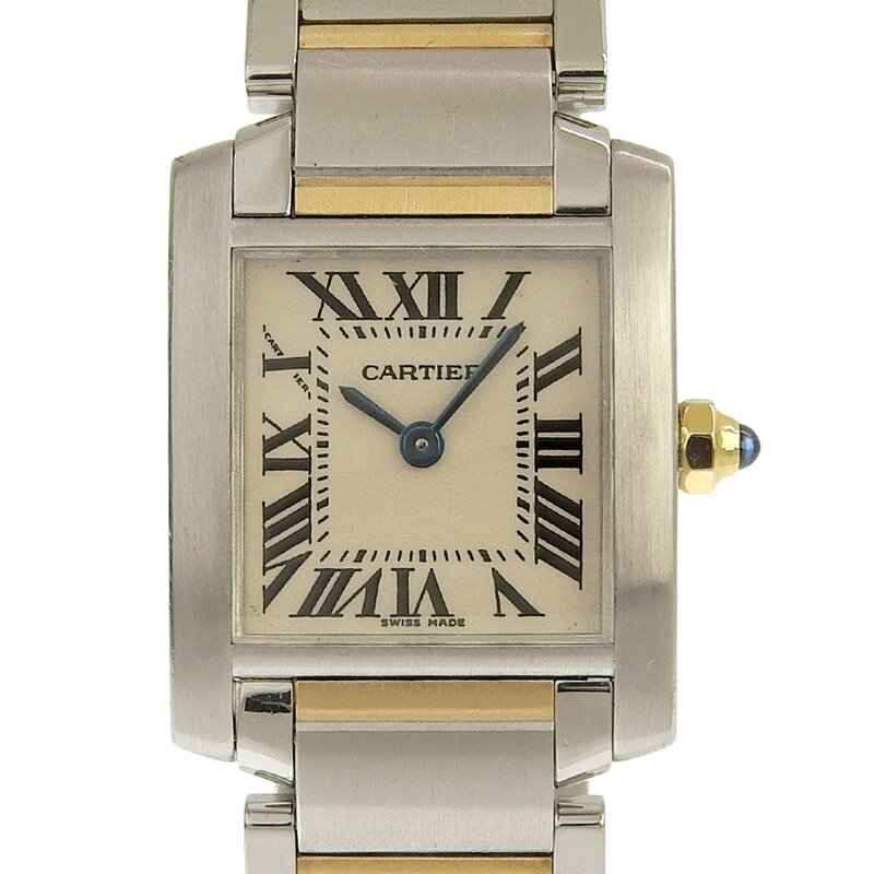 Rakuten - 【中古】 カルティエ CARTIER 時計 タンクフランセーズSM レディース クォーツ 腕時計 SS/YG ホワイト文字盤 W51007Q4 新入荷 CA0487
