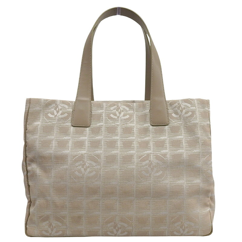 乐天商城 - 【中古】 シャネル CHANEL ニュートラベルラインMM トートバッグ ナイロン/レザー ベージュ 9番台 新入荷 CH1133