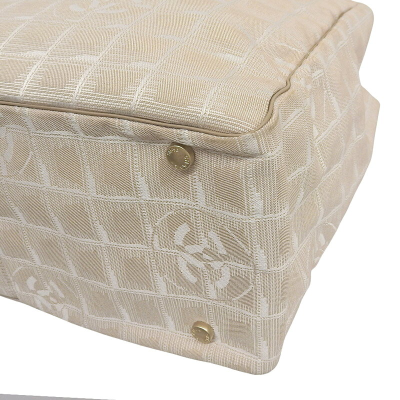 【中古】 シャネル CHANEL ニュートラベルラインMM トートバッグ ナイロン/レザー ベージュ 9番台 新入荷 CH1137
