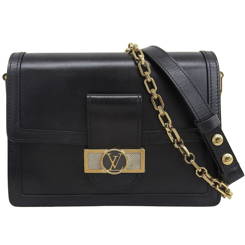 Rakuten - 【中古】 ルイヴィトン LOUIS VUITTON ドーフィーヌMM LVロック 2WAYバッグ チェーン ショルダーバッグ レザー ブラック M55821 新入荷 LV2011