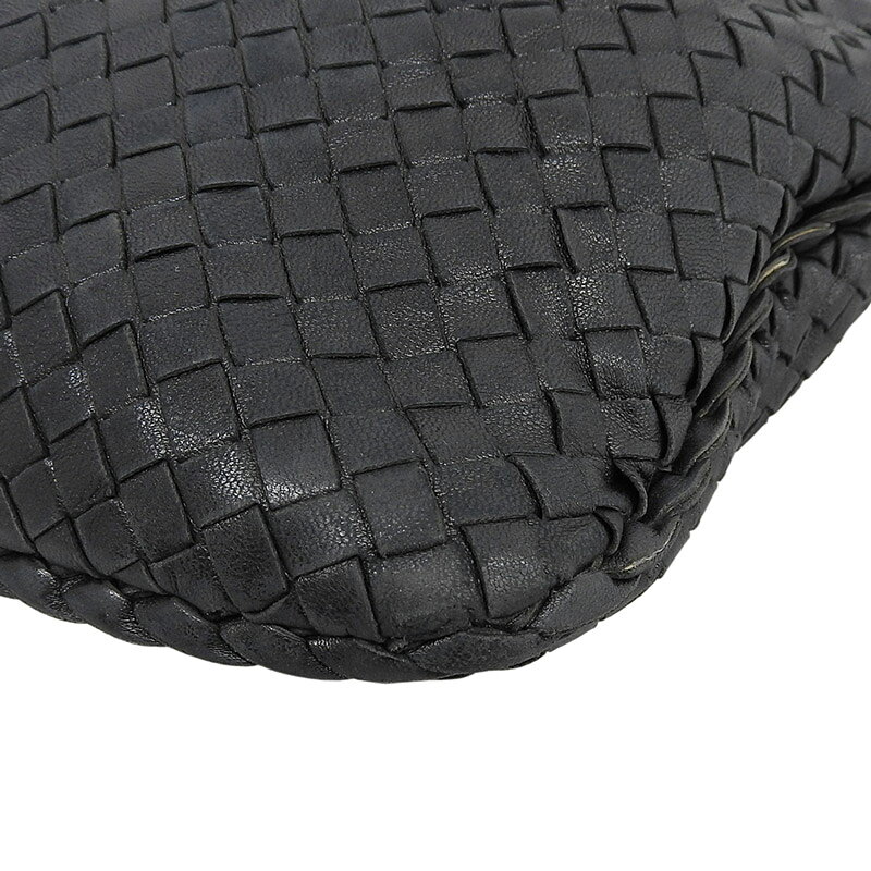 【中古】 ボッテガヴェネタ BOTTEGA VENETA イントレチャート ワンショルダー ショルダーバッグ レザー ブラック 115653 新入荷 OB2783