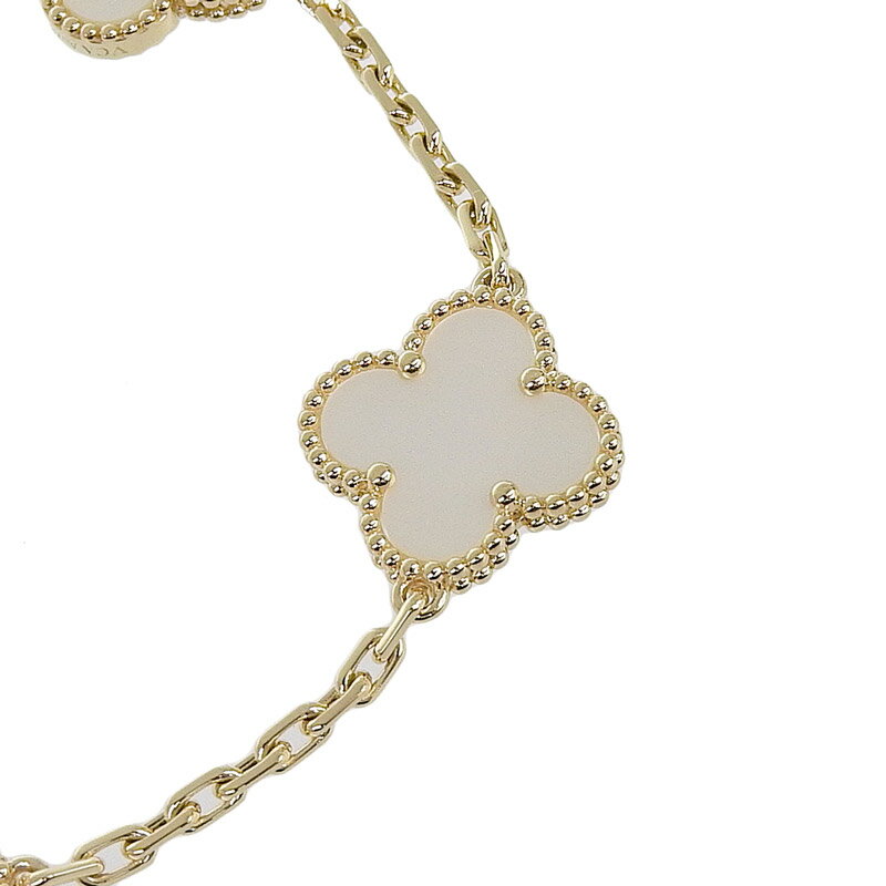 【中古】 ヴァンクリーフ&アーペル VanCleef&Arpels ヴィンテージアルハンブラ ブレスレット ホワイト マザーオブパール K18 新入荷 OBJ0502