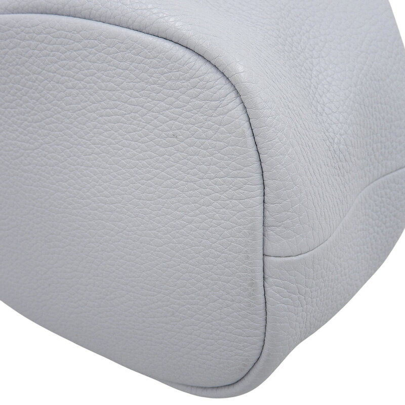 【中古】 プラダ PRADA ショルダーバッグ バケットバッグ 巾着 レザー ライトブルーグレー 1BE060 新入荷 OB2675