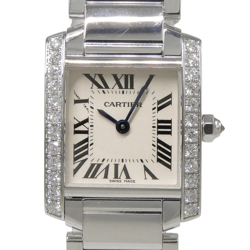 【中古】 カルティエ CARTIER タンクフランセーズSM レディース クォーツ 腕時計 K18W ...