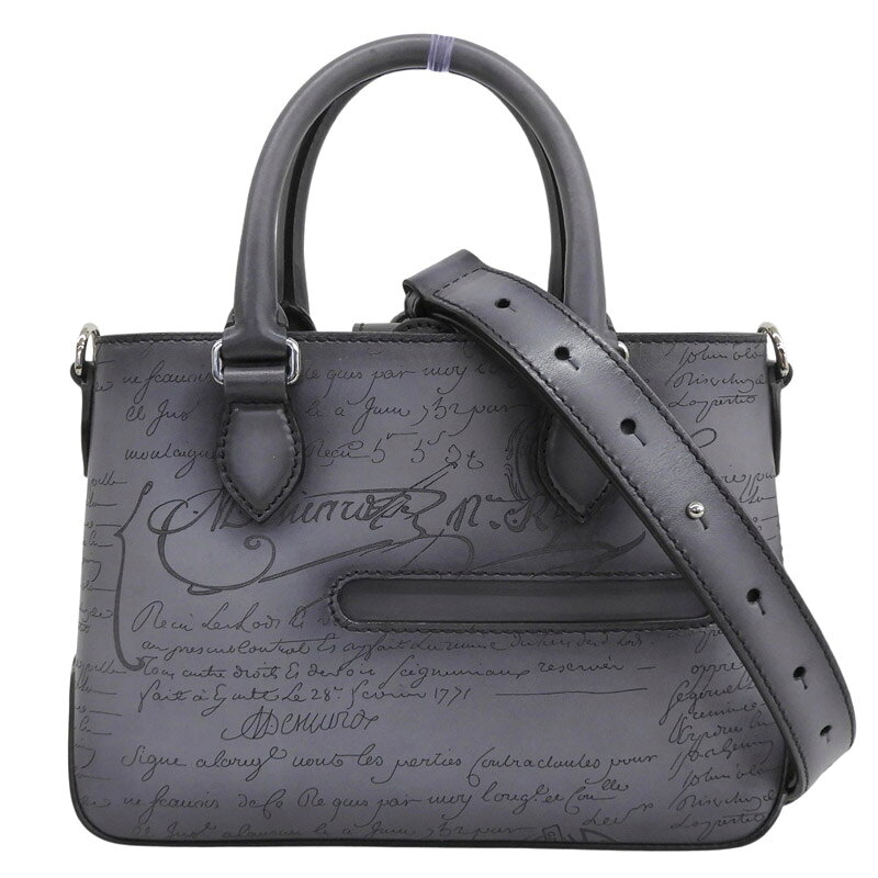 樂天商城 - 【中古】 ベルルッティ BERLUTI トゥジュールガリバー 2WAYバッグ ハンドバッグ ショルダーバッグ スクリットレザー グレー 新入荷 OB2873