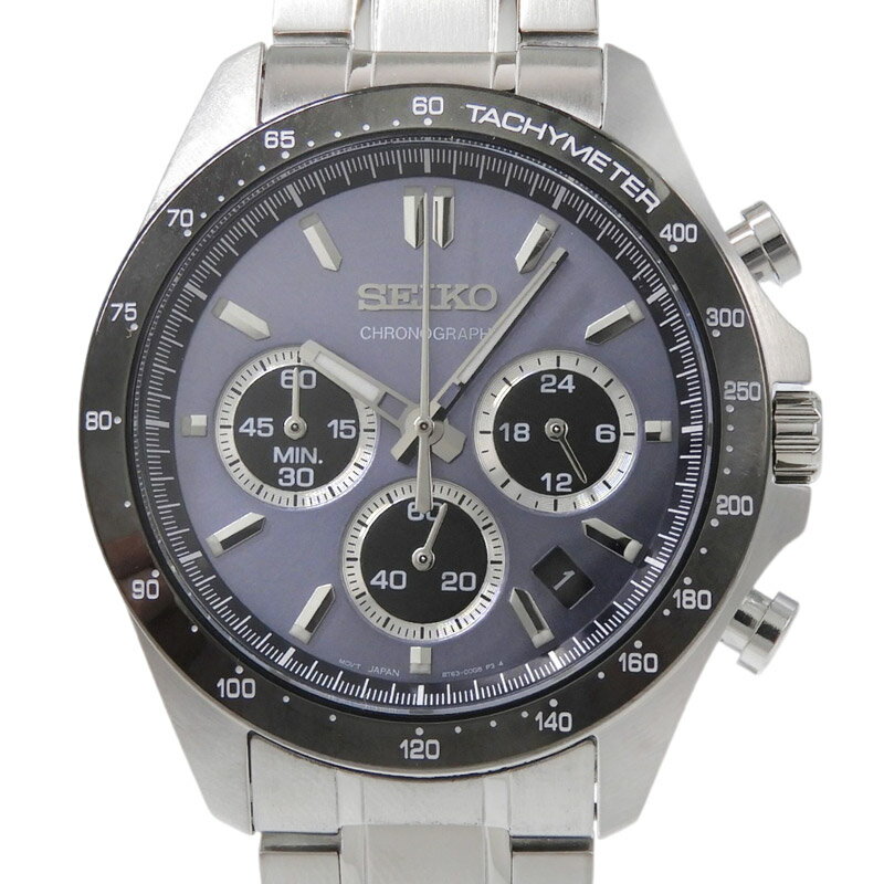 樂天商城 - 【中古】 セイコー SEIKO メンズ クォーツ クロノグラフ 腕時計 SS グレーブルー文字盤 SBTR027 美品 新入荷 OW0502