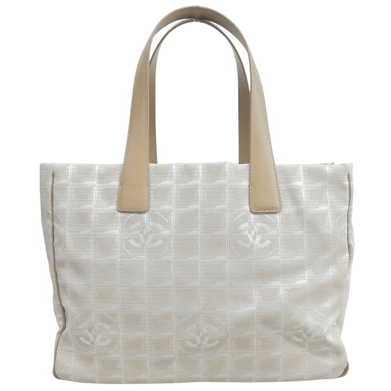 【中古】 シャネル CHANEL ニュートラベルラインMM トートバッグ ナイロン/レザー ベージュ ...