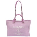 【中古】 シャネル CHANEL ドーヴィル ショッピングバッグ 2WAYバッグ キャンバス/レザー ピンク AS3257 新入荷 CH0889