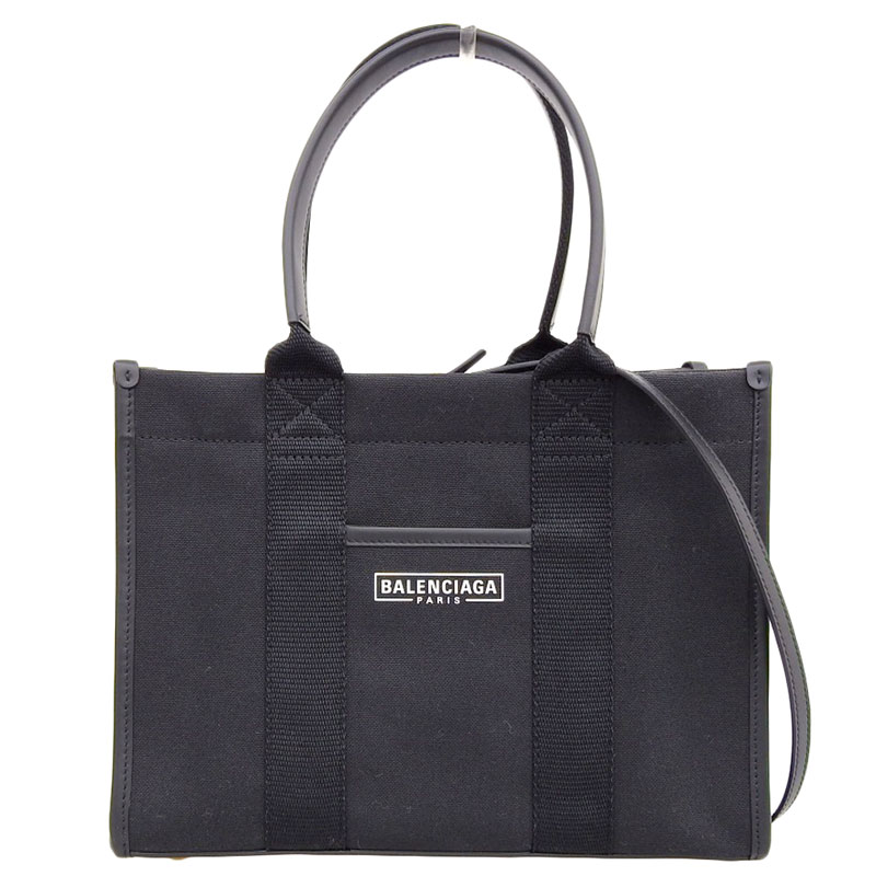 【中古】 バレンシアガ BALENCIAGA ハードウェア 2WAYバッグ ハンドバッグ ショルダーバッグ キャンバス/レザー ブラック 671402 新入荷 OB1648