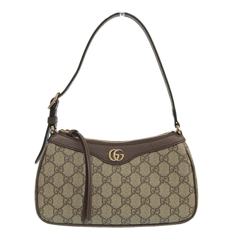 【中古】 グッチ GUCCI オフィディア スモールハンドバッグ GGスプリーム ベージュ×ブラウン 735145 美品 新入荷 GU0467