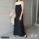 キャミワンピース ワンピース レディース キャミソール ストレート Iライン スクエアネック とろみ 細見え ロング丈 マキシ ワンピ キャミワンピ ツイル サイドポケット 上品 セレモニー きれいめ S/M/Lサイズ 春 夏 秋 冬 evernavy エバーネイビー t03