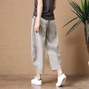 リネンパンツ コットンリネン パンツ レディース サルエルパンツ リラックスパンツ イージーパンツ ゆったりパンツ ストレートパンツ ロングパンツ ゆるパン