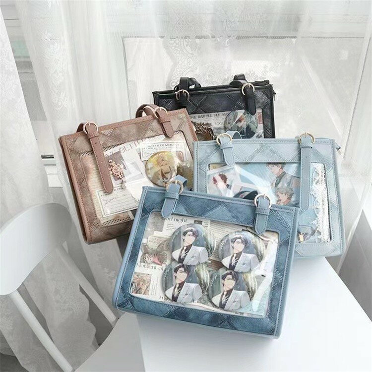 【スーパーSALE半額】痛バッグ 痛バ トートバッグ レディース 鞄 缶バッジ 推し活 アニメ アイドル ぬいぐるみ アクリル ねんどろいど キャラカード イベント カジュア おしゃれ ショルダーバッグ バッグ