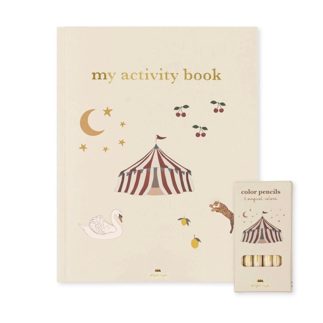 [Konges Slojd] 【お買い得3】ACTIVITY BOOK WITH COLOR PENCILS FSC | OFF WHITE Konges Slojd コンゲススロイド toys 海外子供服 海外ベビー服 おもちゃ ベビーギフト 出産祝い 子供服