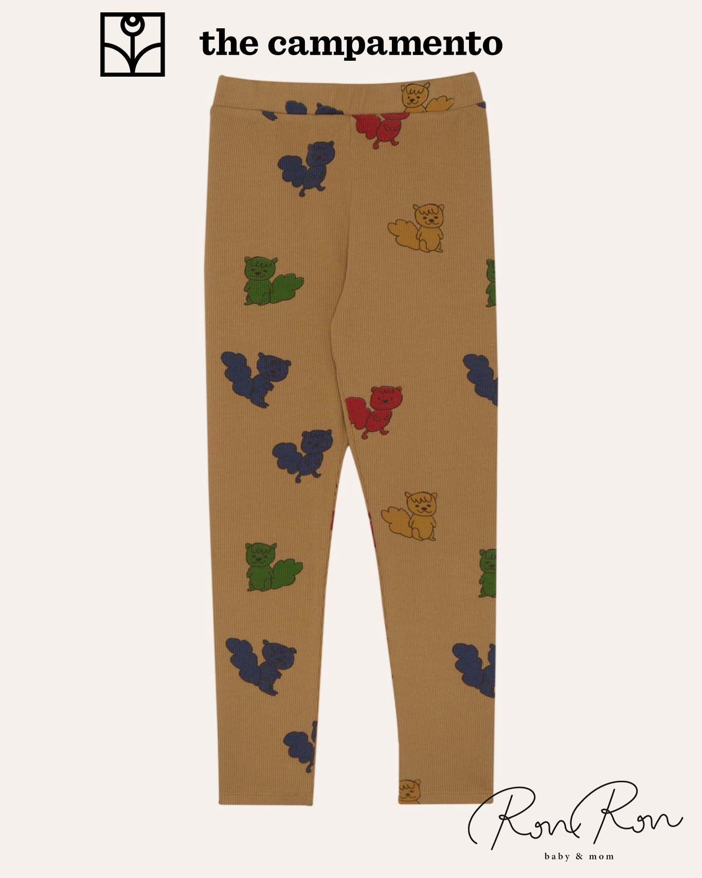 [the campamento] ［オススメ］［保育園着］ MULTICOLOR SQUIRRELS LEGGINGS | Camel [新作] カンパメ..