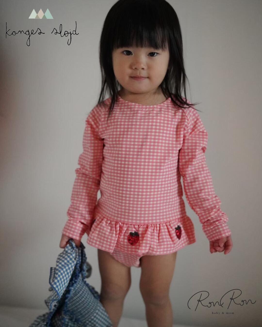 Rakuten - [ kongesslojd] 【オススメ】【NEW】【水着】ETTA LS SWIMSUIT | GERANIUM PINK　コンゲススロイド　インポート子供服　水着　ラッシュガード　ギフト　女の子　男の子　可愛い　子供服　海外子供服