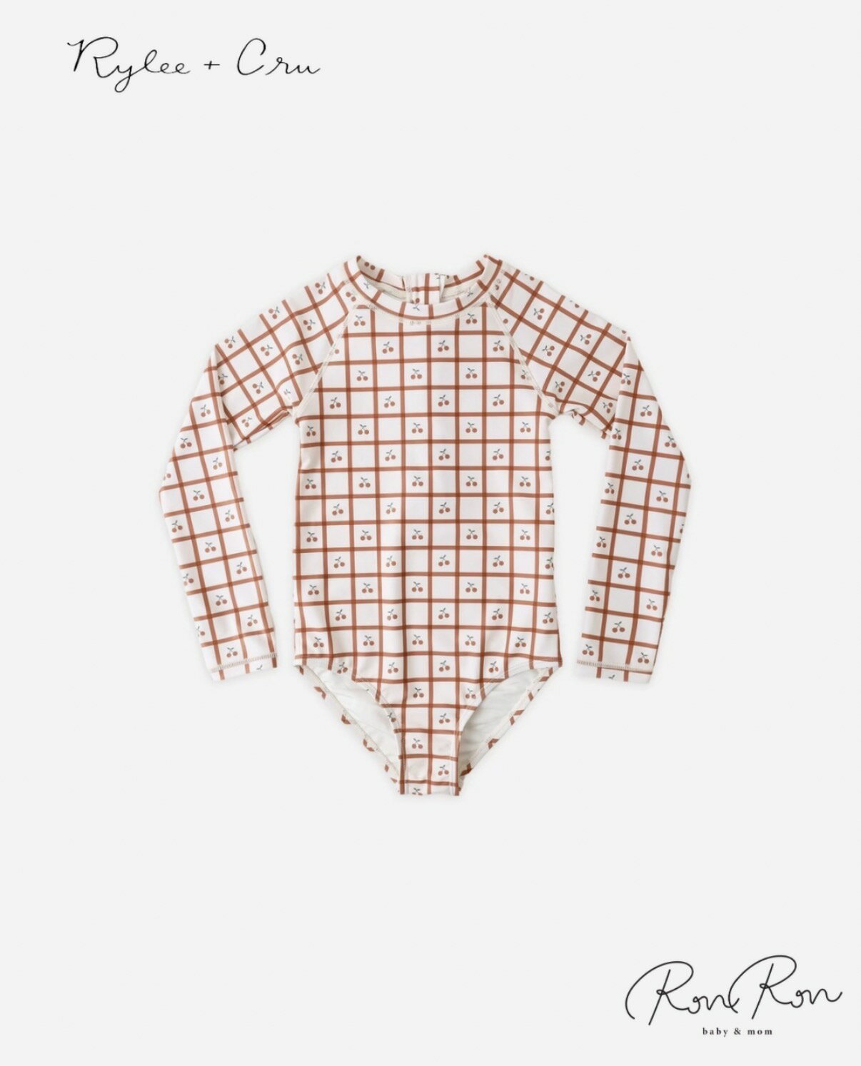 DELPHINE RASHGUARD ONE-PIECE | CHERRY CHECK　ライリーアンドクルー　インポート子供服　水着　スイムウェア　ギフト　女の子　男の子　可愛い　子供服　海外子供服