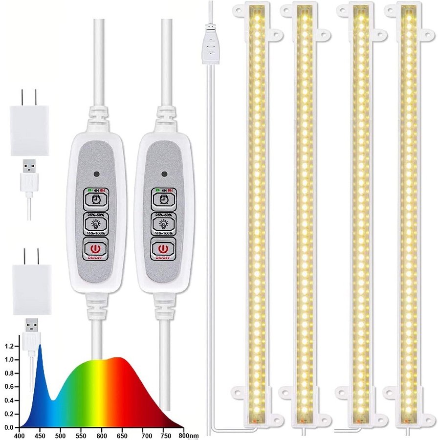 植物育成ライト 40w LED 植物ライト 室内栽培ランプ 省エネ 低消耗 タイミング定時機能 4段階調光 フルスペクトル 日照不足解消 多肉植物育成 水耕栽培ランプ 家庭菜園 室内園芸 水草栽培